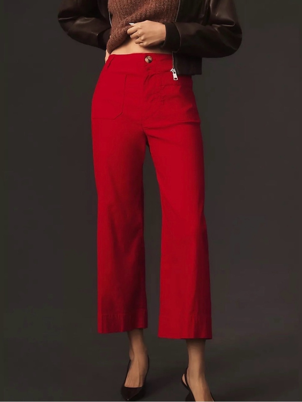 NWOT Anthropolgie Maeve the Colette High-Waist Wide-Leg cropped Pants 28